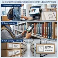 Etiqueta RFID para Gestión de Libros, 13.56Mhz ICODE SLIX, 80*50mm, Etiqueta para Biblioteca