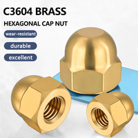 Écrou hexagonal métrique plaqué laiton C3604, écrou dôme en forme de gland, écrou hexagonal pour l'industrie lourde, quincaillerie décorative, fixation, vente en gros