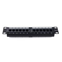 Panel de Conexiones de Red Cat6 de 12 Puertos UTP de 10 Pulgadas 1U, Bloque de Conexiones Ethernet de Cobre de 50 Pulgadas con Baño de Oro, Certificado para Cat6/Cat5e/Cat5
