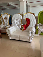 저렴한 심장 모양의 웨딩 웨딩 소파 신부와 신랑 loveseat 왕좌 의자