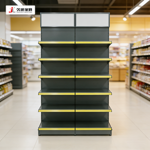 Стеллажи-гондолы JIUSHUN: Прочные металлические регулируемые полки для продуктовых магазинов и универсальных магазинов с лайтбоксом, на заказ - Product Image 4