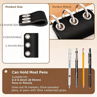 Porte-stylo A5 en cuir PU à 6 anneaux, attache détachable pour stylo de carnet, accessoires pour agenda et carnet à feuilles mobiles