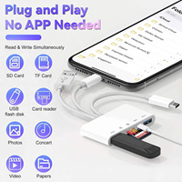 Lector de Tarjetas USB C 5 en 1, Adaptador de Memoria OTG Multi Ranura SD TF CF MS XD, Alta Velocidad, Portátil, Externo, para Teléfono y Laptop