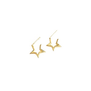 Pendientes de Plata de Ley S925 con Diseño de Estrella de Cinco Puntas Abierta, Tendencia de Venta Caliente en Verano - Product Image 1