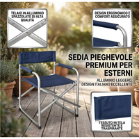 Chaise de Réalisateur en Aluminium Pliante Légère et Portable pour Extérieur, Chaise de Maquillage pour Jardin et Patio, Robuste et Professionnelle