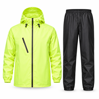 Ensemble imperméable et coupe-vent unisexe en PVC avec capuche, veste et pantalon réutilisables, léger, pour moto et escalade, en tissu Oxford