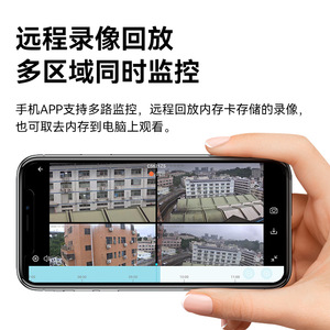 Cámara de seguridad inalámbrica Shenzhen de 360 grados con 4 lentes, 1080P, visión nocturna IR de 20 m y almacenamiento en tarjeta de memoria - Product Image 4