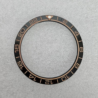 Composants de montre : diamètre 38 mm, diamètre intérieur 30,5 mm, lunette en céramique biseautée.