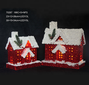 Vente <span class=keywords><strong>en</strong></span> gros d'usine - Maison <span class=keywords><strong>de</strong></span> village <span class=keywords><strong>en</strong></span> <span class=keywords><strong>bois</strong></span> illuminée par LED, décoration <span class=keywords><strong>de</strong></span> Noël avec lumières, ornement miniature d'intérieur - Product Image 5