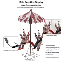 Décoration de Noël MCT Bestseller Clown de Cirque Rotatif Lumineux Sonore en Plastique Métallique