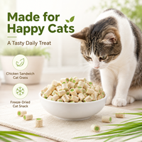 Natuurlijke gevriesdroogde kattengrasstokjes voor haarbalcontrole en een gezonde spijsvertering