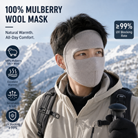 Masque facial unisexe doublé de soie, style coréen, pour l'hiver, course à pied, cyclisme, randonnée, coupe-vent, respirant, vente en gros, logo personnalisé