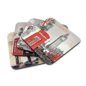 Posavasos Personalizados Impresos a Prueba de Agua, Recuerdo de Ciudades Nacionales, México, España, Islandia, Irlanda, Grecia, Londres, Posavasos de MDF - Product Image 2
