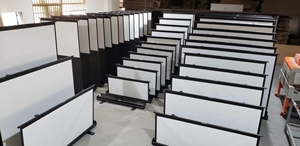 Xu hướng nóng wupro 100 inch xách tay hướng dẫn sử dụng kéo lên màn hình chiếu ngoài trời rạp chiếu phim gia đình Clr tầng tăng Màn hình máy chiếu - Product Image 5