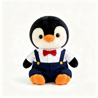 Peluche pingouin kawaii très populaire en tenue habillée, peluche pingouin moelleuse, cadeau d'anniversaire pour les amoureux des animaux
