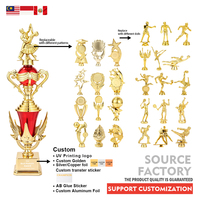 Trofeo de Baile Personalizable, Chapado en Oro, de Plástico, Premio Deportivo con Figuras Intercambiables para Competiciones de Baile