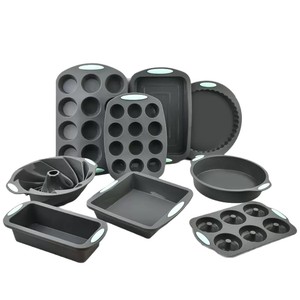 Set <span class=keywords><strong>di</strong></span> Stampi in Silicone Grigio Scuro Multi-Stile, 10 Misure, Antiaderenti e Resistenti al Calore per Torte, <span class=keywords><strong>Pane</strong></span>, Ciambelle e Muffin, per Forno da Cucina - Product Image 6