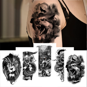 Tatouages temporaires animaux 2025 pour hommes adultes, tatouages religieux demi-bras pour femmes, autocollants de <span class=keywords><strong>tatouage</strong></span> factice temporaire pour la famille - Product Image 1