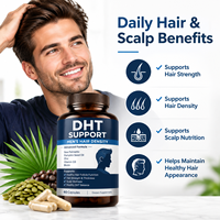 Capsule de complément alimentaire pour la croissance des cheveux pour hommes OEM ODM avec du palmier nain, de l'huile de graines de citrouille, du zinc, de la vitamine D3 et de la biotine pour la force des cheveux