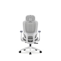 Fauteuil de bureau inclinable JOHOOFURNITURE avec appui-tête, cadre blanc, vente en gros pour bureau à domicile, coussin épais confortable
