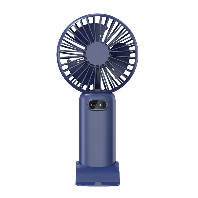 2024 New Portable Handheld Small Fan Digital Display 5-speeds Silent USB Rechargeable Handheld Fans