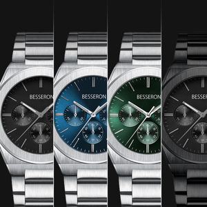 Japanese Luxury Fashion <b>Quartz</b> <b>Mens</b> Chronograph <b>Watch</b> Analog Dial 20mm Stainless Steel Strap 5BAR Water Resistant Custom - Product Image 5