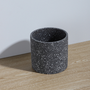 Mate negro barato de interior al aire libre de cemento flor olla moldes/casa jardín decoración de <span class=keywords><strong>terrazo</strong></span> suculentas Macetas - Product Image 5