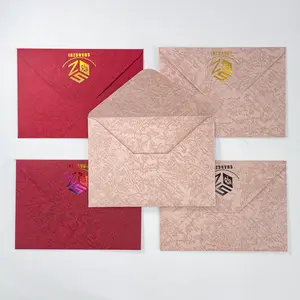 印度手工花式设计环保请柬信封，方形翻盖，自封完美