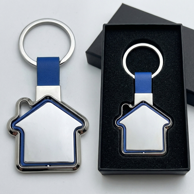Wholesale Manufacturer Spinning Key Chain Soft Enamel Die Cast Metal House Keychain Custom Logo Spinning Metal Keychain
