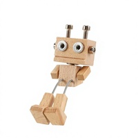 JULEASEL Poupée robot en bois artisanale avec pieds qui bougent et jambes oscillantes - Adorable ornement pour tableau de bord et bureau, idéal pour le bureau et le véhicule
