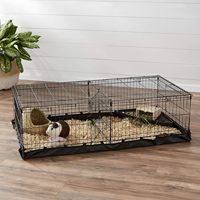 Cage à cochon d'Inde en métal étanche, résistante à l'eau, pliable, facile à nettoyer, ensemble de séparateurs pour petits animaux, portable intérieur/extérieur