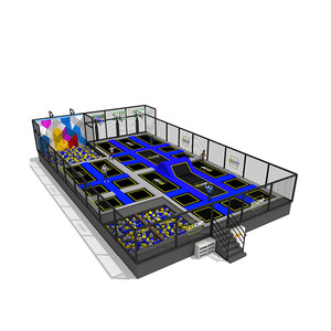 Parc de trampolines intérieur commercial Liben, taille personnalisable, zones de saut libre, fosses à mousse, paniers de basket-ball, acier inoxydable, plastique - Product Image 1