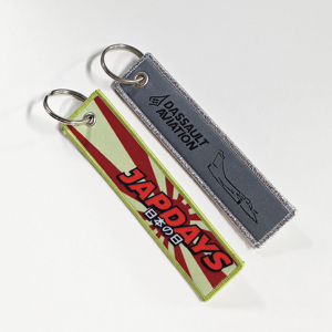 No Minimum Sublimation Double Side <b>Chain</b> Fabric Custom Logo Label Embroidery Woven Patch Keychain <b>Key</b> Tag Anime Fans Carabiners - Product Image 4