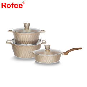 New Hot Selling Nonstick Ceramic Cooker Casserole <strong>Pot</strong> <strong>Fish</strong> Scale Die-Cast Aluminum Cookware Set Composite for Home Use Dubai - Product Image 4