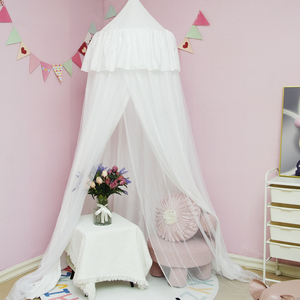 Progettato bianco grigio colore rosa <span class=keywords><strong>baldacchino</strong></span> piegato rotondo doppio strato <span class=keywords><strong>letto</strong></span> per culla bambino lettino - Product Image 2