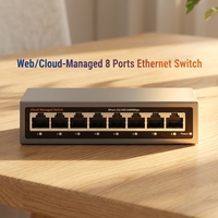 Switch réseau gestionné Gigabit 8 ports avec gestion cloud intelligente, VLAN, QoS, PoE en option pour caméras IP