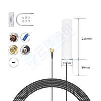 Antenne extérieure cylindrique ABS à gain élevé 5dBi 5G LTE WiFi avec connecteur S-M-A et câble RG174