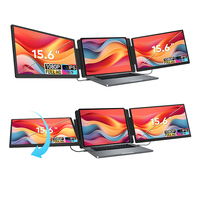 Moniteur portable 15,6 pouces pour ordinateur portable, 60 Hz, Plug & Play, rotation à 360°, extension d'écran pour ordinateur portable, idéal pour les professionnels