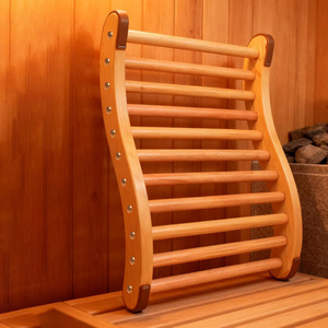 Respaldo de Sauna en Forma de S de Madera, Color Madera Natural, Desmontable, Accesorio para Sala de Sudoración, Diseño Escandinavo - Product Image 1