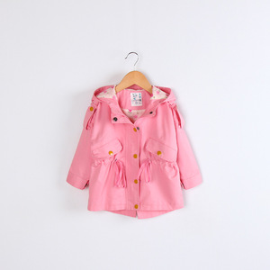 Ventes en gros de sweats à capuche pour enfants sans marque, vestes longues coupe-vent avec ceinture - Product Image 3