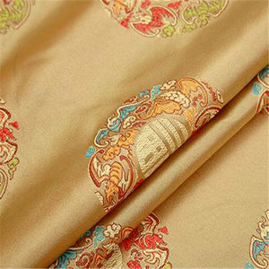 Merveilleux 100% Polyester Brocart Tissu Jacquard Rouge Design Traditionnel pour Nouvel An Vêtements De Noël Vêtement - Product Image 6