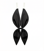 Cravate personnalisée en polyester recyclé certifié GRS, rose vin, noire, avec nœud papillon oreilles de lapin, style marin, pour cosplay, fabriquée en usine