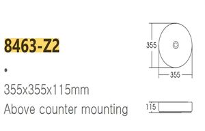 อ่างล้างหน้าทรงกลมแบบวางบนเคาน์เตอร์ ไม่มีท่อน้ำล้น ทำความสะอาดง่าย เหมาะสำหรับห้างสรรพสินค้า - Product Image 2