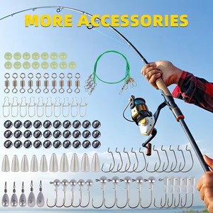 Ensemble de leurres de pêche en métal et plastique Spoil Catch avec boîte à leurres et attractifs pour la pêche au bar, à la truite, au saumon en lac et en ruisseau, vers souples en plastique - Product Image 2