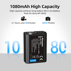 Batterie d'appareil photo numérique rechargeable KingMa entièrement décodée 1080mAh 7.4V NP-FW50 pour Sony A6000, <span class=keywords><strong>A7RII</strong></span>, A5100, pack de batteries au lithium - Product Image 3