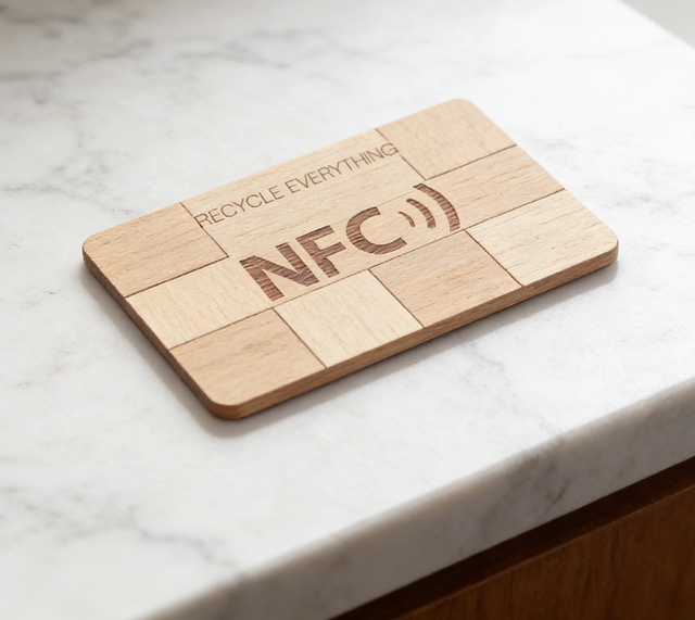 Eco Friendly Wood NFC Keychain and NFC WiFi Access Card for Business