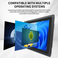 Pantalla táctil capacitiva a prueba de agua IP65 personalizada, panel industrial sin ventilador integrado en pulgadas, accesorio todo en uno para PC