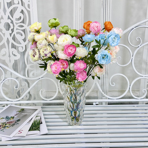Arreglo de Flores Artificiales de Peonía Ouyang Yang, 5 Cabezas, Tallo Único, Decoración para Bodas y Hogar, Flor Ornamental - Product Image 3