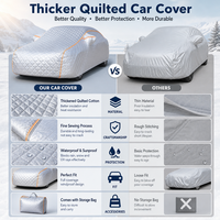 Housse de voiture matelassée premium pour l'hiver, protection lourde contre la grêle et les températures extrêmes, protection de capot automobile