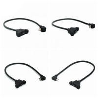Kabel Ekstensi Micro-USB 5pin USB 2.0 Male ke Micro USB 2.0 Female 30cm 50cm Dengan Sekrup Lubang Pemasangan Panel